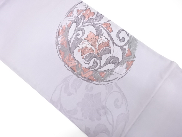 JAPANESE KIMONO / ANTIQUE FUKURO OBI / SILK / WOVEN ROUNDEL